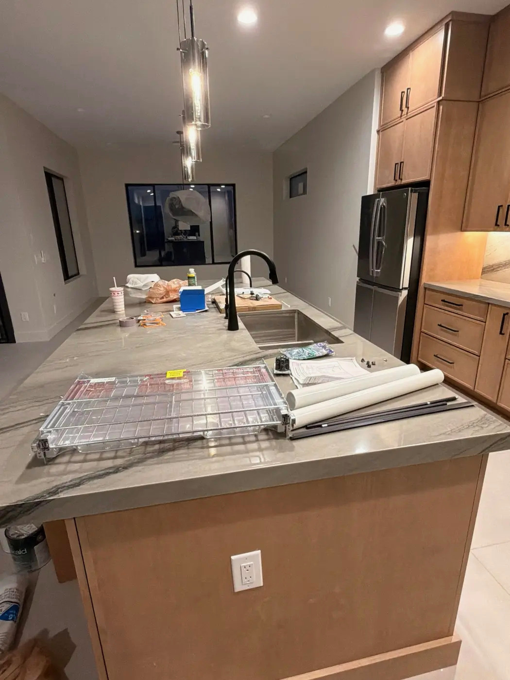 Freshly renovated dining space after a post-construction cleaning